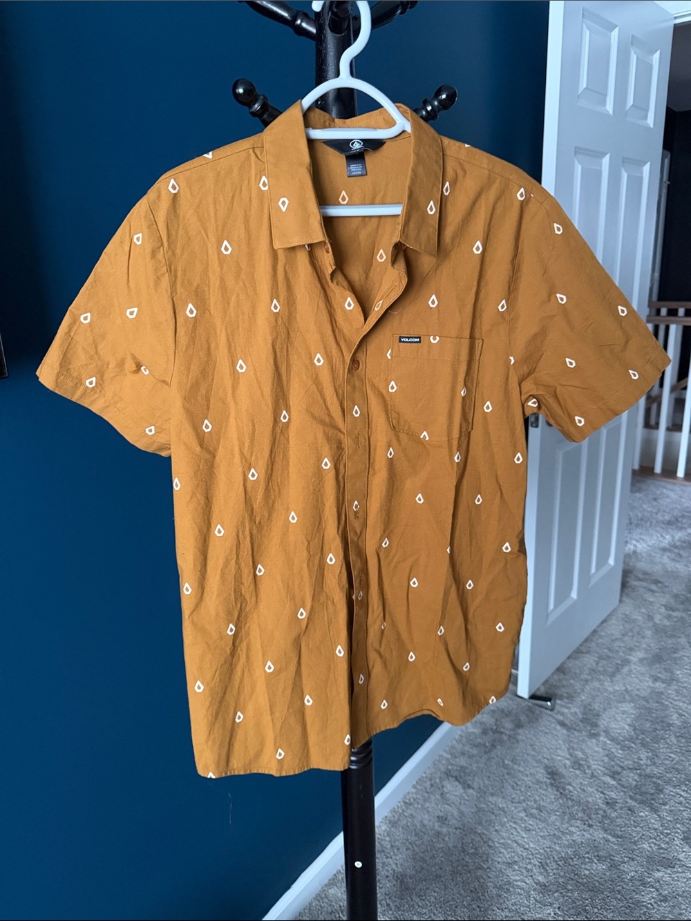 Mustard Short Sleeve Button-Down